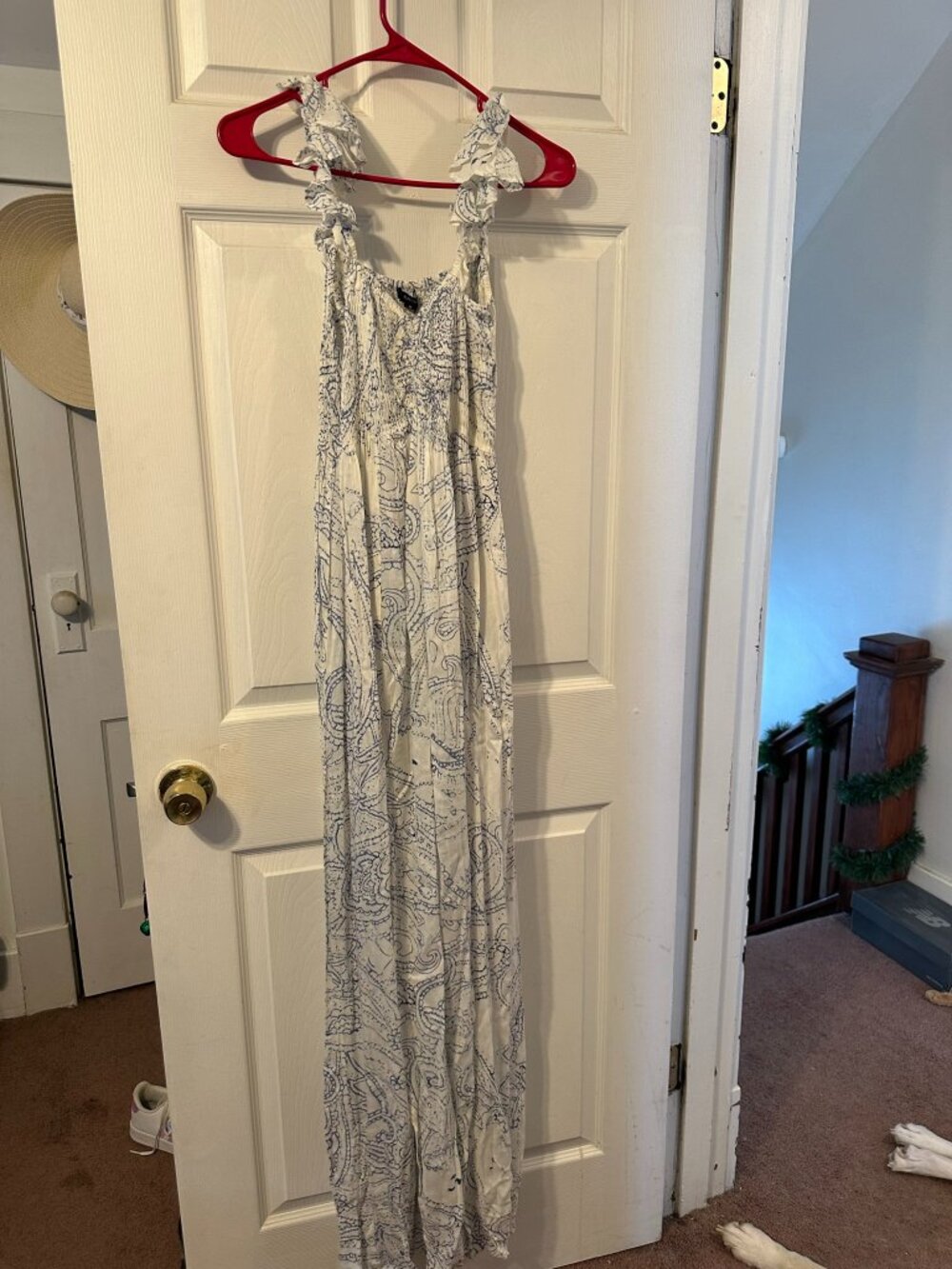 Raviya Women's Cover Up Maxi Dress in Blue and White. Medium. NWT.